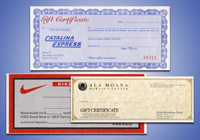 Gift Certificate Samples