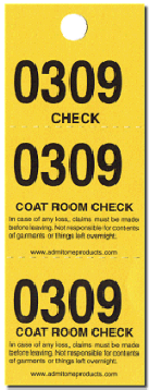 Three Part Coat Check - 500/Box
