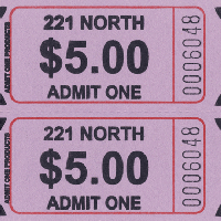 Economy Custom 2" x 2" Double Roll Ticket Text Only