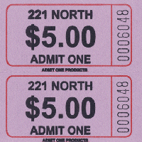 Economy Custom 2" x 2" Double Roll Ticket Text Only