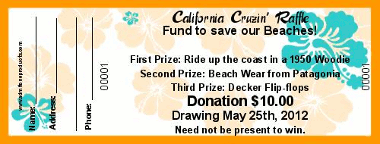 Aloha (Teal and Orange) Full Color Raffle Ticket with Text