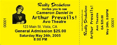 Economy 2-1/8 X 5-1/2 Admission Event Ticket with Image