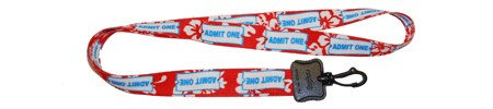 Admit One 3/4" Dye-Sublimated Hawaiian Lanyards w/ Hook