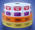 We carry a varied assortment of both stock and custom roll tickets.