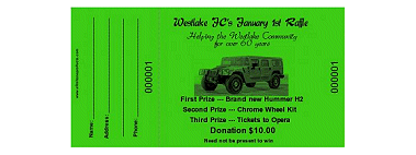 Large 2.8x5.5 Raffle Ticket with Image