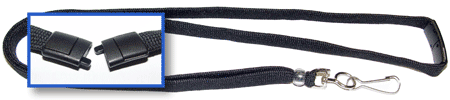 3/8" Wide Breakaway Flat Lanyard with Swivel Hook