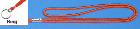 Round Cord Lanyard 1/8" Diameter with Ring
