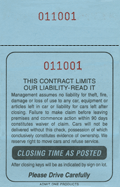 2 Part Stock Bailment Parking Tickets