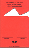 2-3/4" x 4-1/2" Stock Paper Monthly Parking Hang Tags-Blank