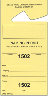 3-1/2" x 7" Paper Parking Hang Tags-Blank w/ Stub