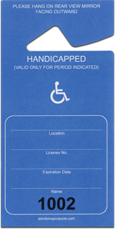 3-1/2" x 7" Parking Paper Hang Tags - Handicapped