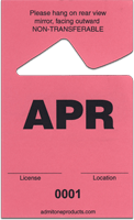 2-3/4" x 4-1/2" Stock Paper Monthly Parking Hang Tags-April