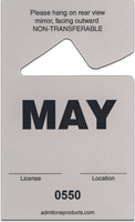 2-3/4" x 4-1/2" Stock Paper Monthly Parking Hang Tags-May