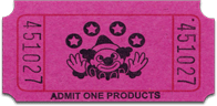 1" x 2" Clown Roll Ticket