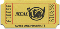 1" x 2" Meal Roll Tickets