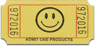 1" x 2" Happy Face Roll Tickets