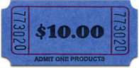 1" x 2" $10 Roll Tickets