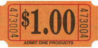 1" x 2" Dollar Roll Tickets