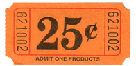 1x2 25 Cent Roll Tickets