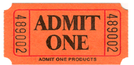 1x2 Admit One Roll Ticket