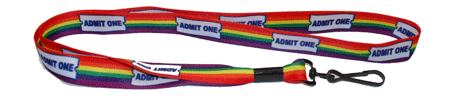 Admit One 3/4" Dye-Sublimated Stripes Lanyards w/ Hook