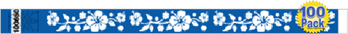 3/4" Premium Aloha Tyvek Wristbands 100 Pack