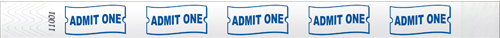 3/4" ADMIT ONE Tyvek Wristbands