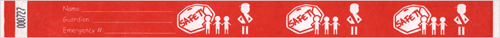3/4" Child Safety Tyvek Wristbands