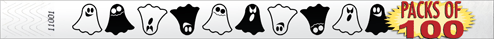 3/4" Halloween Ghost Tyvek Wristbands 100 Pack