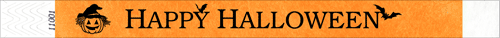 3/4" Happy Halloween Tyvek Wristbands