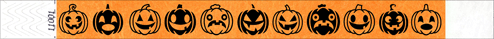 3/4" Halloween Jack O'Lantern Tyvek Wristbands
