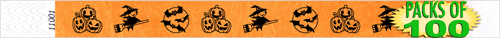 3/4" Halloween Night Tyvek Wristbands 100 Pack