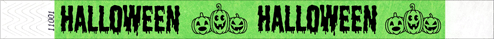 3/4" Halloween Pumpkin Tyvek Wristbands