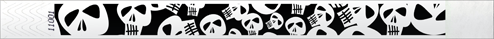 3/4" Halloween Skull Tyvek Wristbands