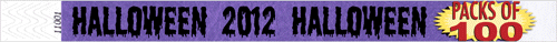 3/4" Halloween Year Tyvek Wristbands 100 Pack