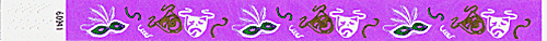 3/4" Premium Mardi Gras Tyvek Wristbands
