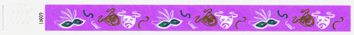 3/4" Premium Mardi Gras Tyvek Wristbands 100 Pack
