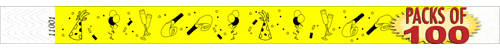 3/4" New Year's Party Tyvek Wristbands 100 Pack