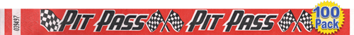 3/4" Premium Pit Pass Tyvek Wristbands 100 Pack
