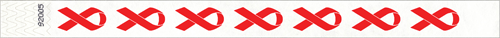 3/4" Red Ribbon Tyvek Wristbands