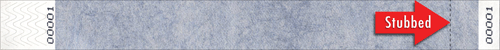 Solid 1" Tyvek Wristbands with Stub