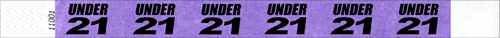 3/4" Under 21 Style 2 Tyvek Wristbands