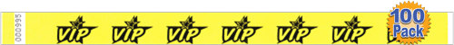 3/4" VIP Tyvek Wristbands 100 Pack