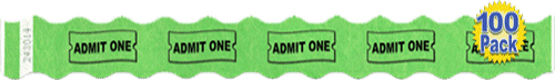 Admit One 1" Wave Wristbands 100 Pack