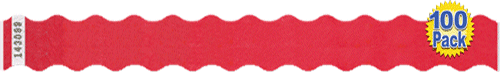 Solid Color 1" Wave Wristbands 100 Pack