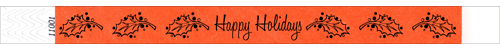 3/4" Christmas Happy Holidays Tyvek Wristbands
