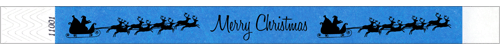 3/4" Merry Christmas Tyvek Wristbands