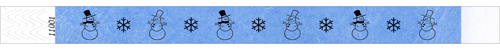 3/4" Christmas Snowman Tyvek Wristbands