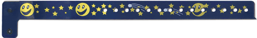 Moon and Stars Vinyl Wristbands 50 pack
