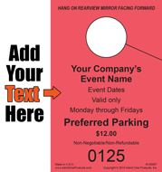 Event HT-125 - 1 part Custom Hang Tag - Text Only